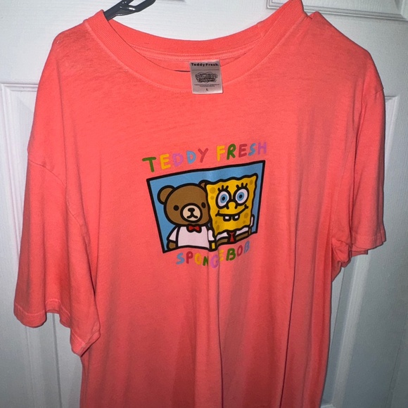 Teddy Fresh SpongeBob Coral Red T-Shirt Large - Picture 2 of 6